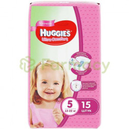 Хаггис ультра комфорт подгузники для детей №15 размер 5 12-22кг д/девочек